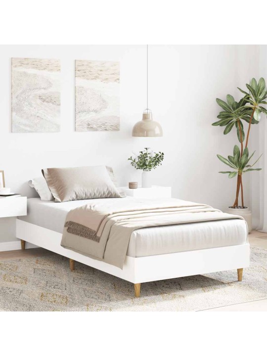 Sängynrunko ei patjaa valkoinen 90x200 cm engineered wood