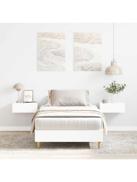 Sängynrunko ei patjaa valkoinen 90x200 cm engineered wood
