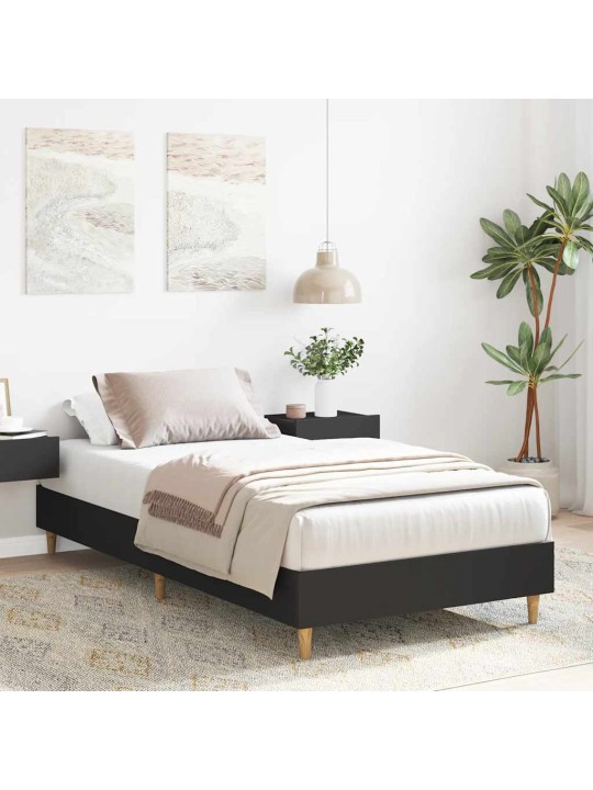 Sängynrunko ei patjaa musta 90x200 cm engineered wood
