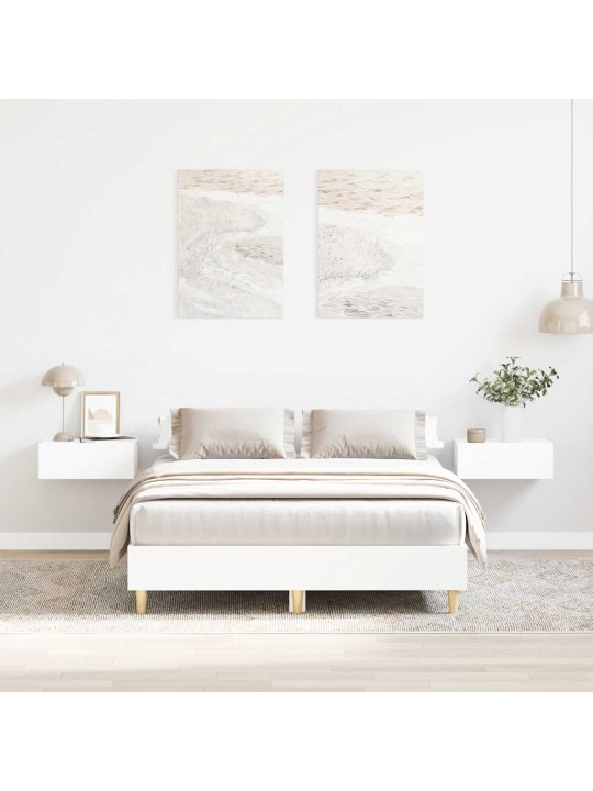 Sängynrunko ilman patjaa valkoinen 135x190 cm tekninen puu
