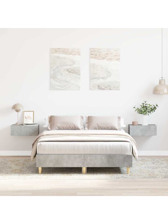 Sängynrunko ilman patjaa betoninharmaa 135x190 cm tekninen puu