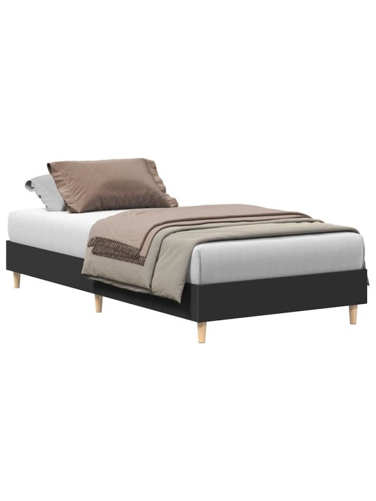 Sängynrunko ei patjaa musta 90x190 cm engineered wood