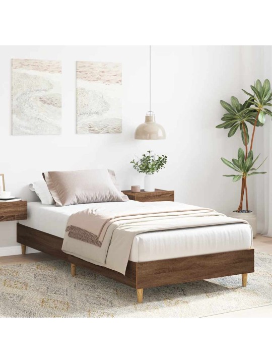 Sängynrunko ei patjaa ruskea tammi 90x190 cm engineered wood
