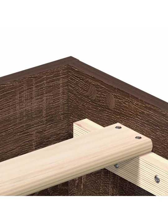 Sängynrunko ei patjaa ruskea tammi 90x190 cm engineered wood