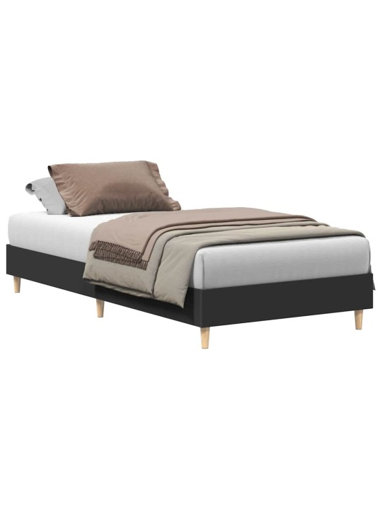 Sängynrunko ei patjaa musta 75x190 cm engineered wood