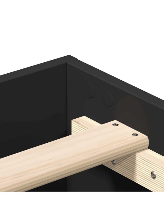 Sängynrunko ei patjaa musta 75x190 cm engineered wood
