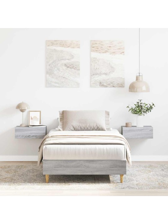 Sängynrunko ei patjaa harmaa sonoma 75x190 cm suunniteltu puu