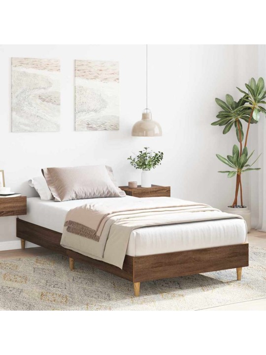 Sängynrunko ei patjaa ruskea tammi 75x190 cm engineered wood