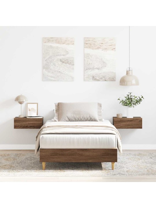 Sängynrunko ei patjaa ruskea tammi 75x190 cm engineered wood