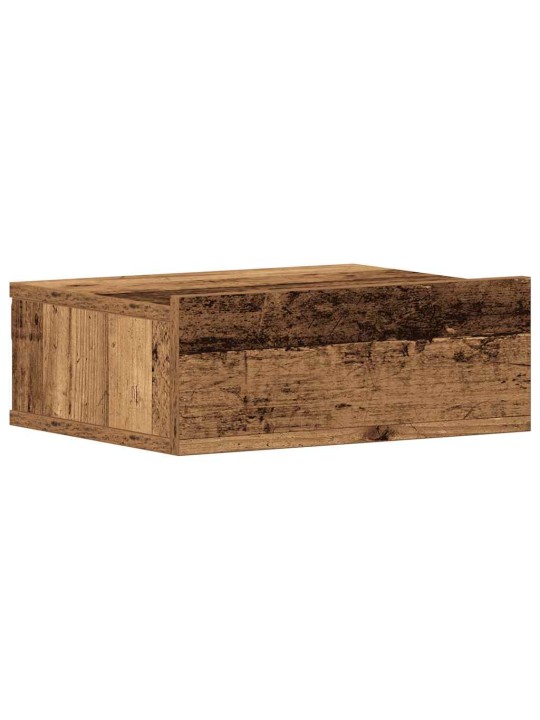 Kelluvat yöpöydät 2 kpl vanha puu 40x32x15 cm lastulevy