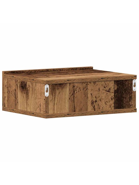 Kelluvat yöpöydät 2 kpl vanha puu 40x32x15 cm lastulevy