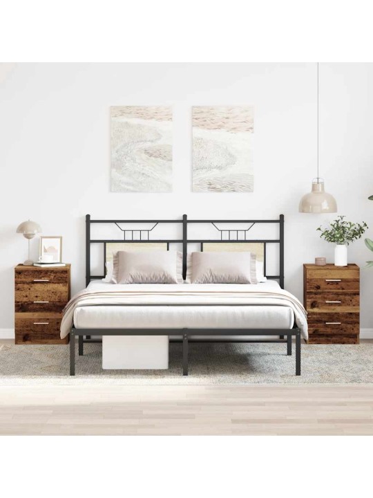 Yöpöytäkaapit 2 kpl vanhaa puuta 38x35x55 cm tekninen puu