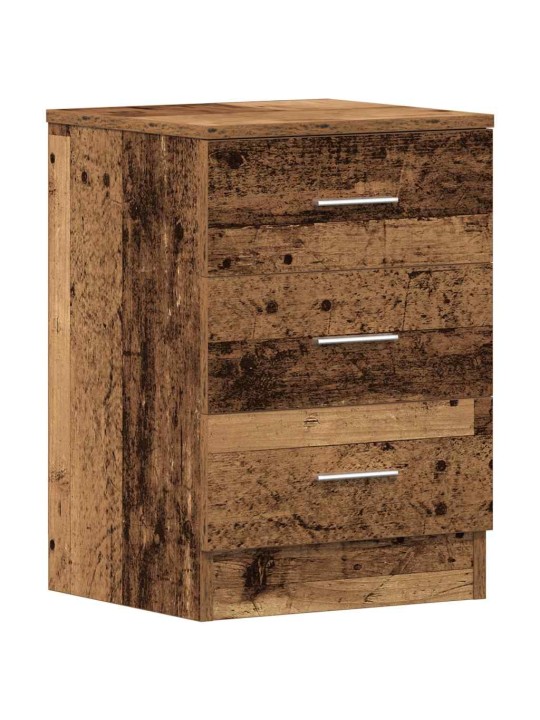 Yöpöytäkaapit 2 kpl vanhaa puuta 38x35x55 cm tekninen puu