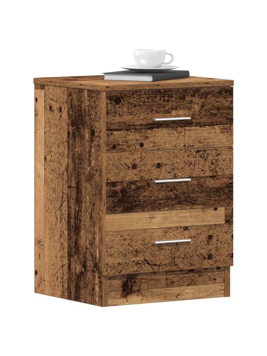 Yöpöytäkaapit 2 kpl vanhaa puuta 38x35x55 cm tekninen puu