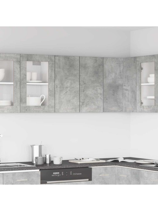 Keittiön seinäkaappi betonin harmaa 60x31x60 cm tekninen puu