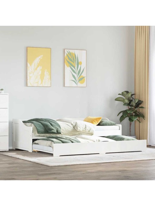 Leposohva ilman patjaa irun valkoinen 90x200 cm
