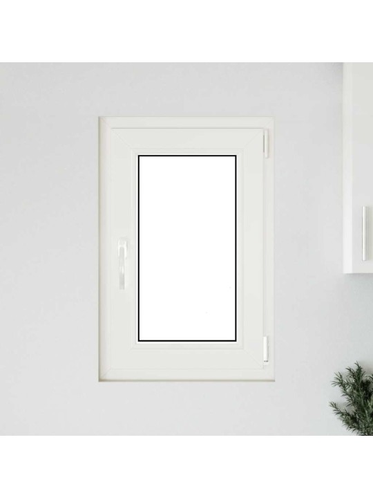 Kellari-ikkuna "RISOR" 50x75 cm kallistus- ja käänntöovi DIN vasenkätinen valkoinen