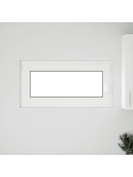Kellari-ikkuna "RISOR" 100x50 cm kallistus- ja käänntöovi DIN vasenkätinen valkoinen