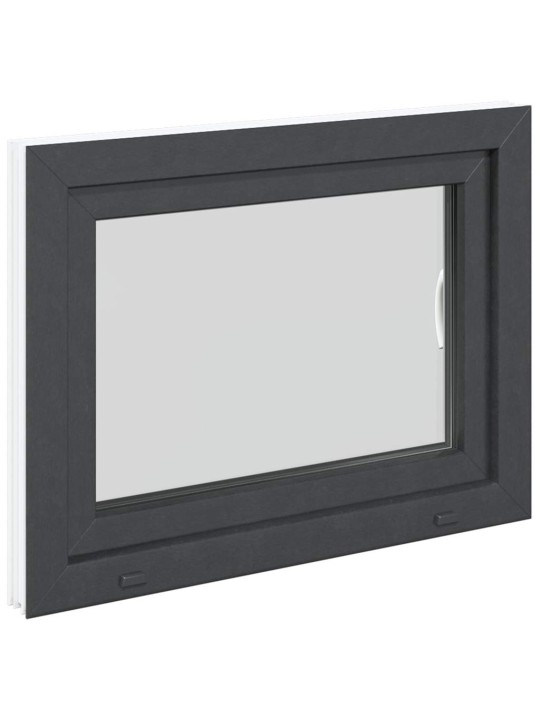 Kellari-ikkuna "RISOR" 80x70 cm kallistus-/kääntymisovi DIN oikealle antrasiitti