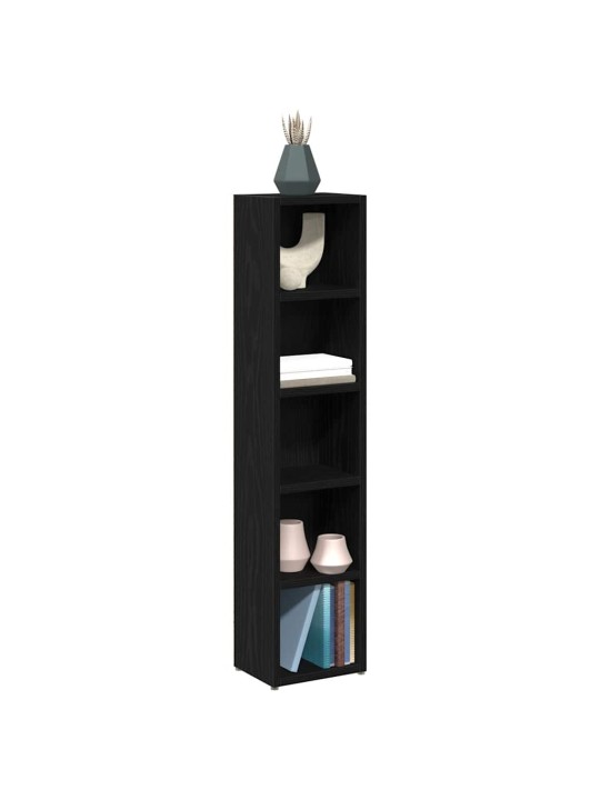 Cd-hyllyt 2 kpl musta tammi 21x16x93,5 cm tekninen puu