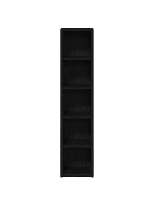 Cd-hyllyt 2 kpl musta tammi 21x16x93,5 cm tekninen puu