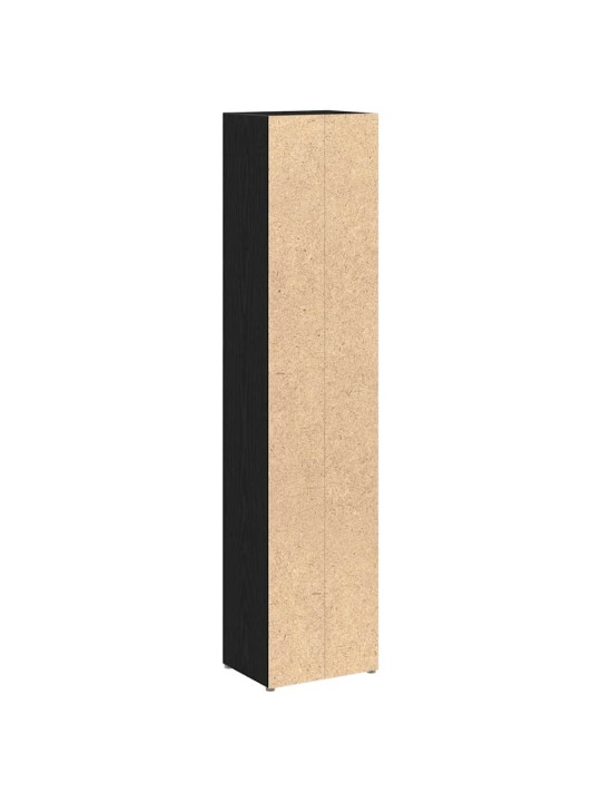 Cd-hyllyt 2 kpl musta tammi 21x16x93,5 cm tekninen puu
