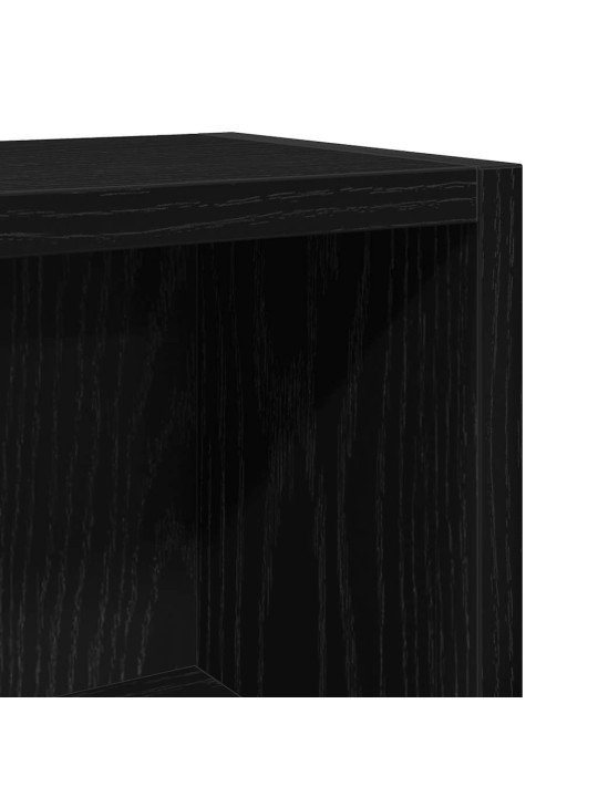 Cd-hyllyt 2 kpl musta tammi 21x16x93,5 cm tekninen puu