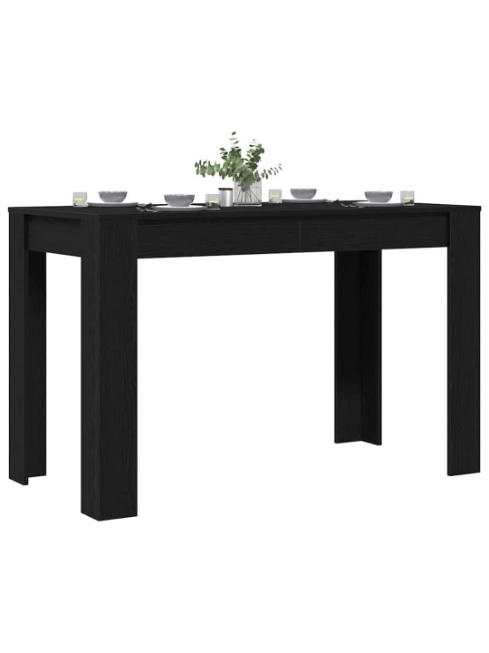 Ruokapöytä musta tammi 120x60x76 cm tekninen puu
