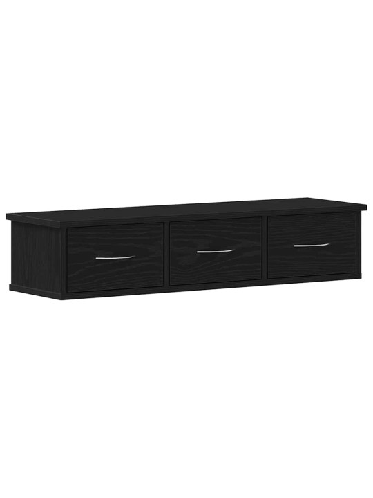 Tv-seinäkaappi musta tammi 88x26x18,5 cm tekninen puu