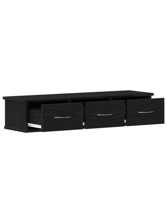Tv-seinäkaappi musta tammi 88x26x18,5 cm tekninen puu