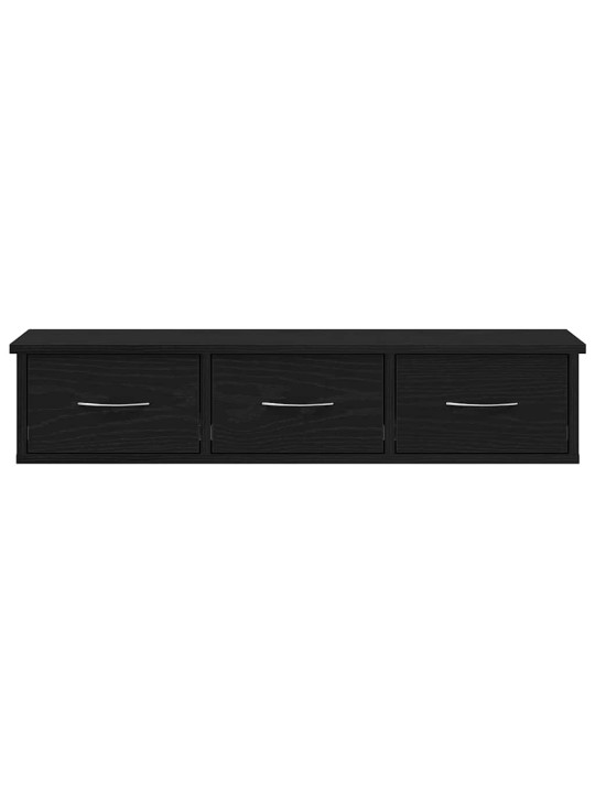 Tv-seinäkaappi musta tammi 88x26x18,5 cm tekninen puu