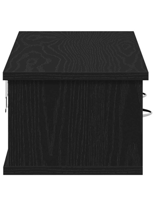 Tv-seinäkaappi musta tammi 88x26x18,5 cm tekninen puu