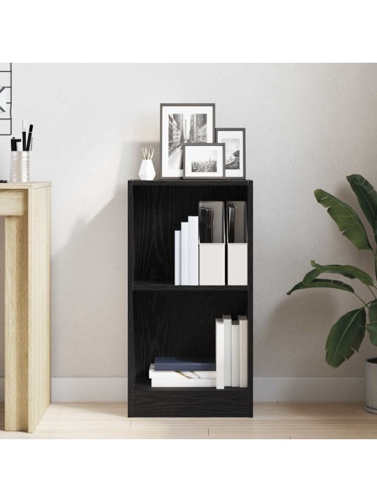 Kirjahylly musta tammi 40x24x76 cm tekninen puu