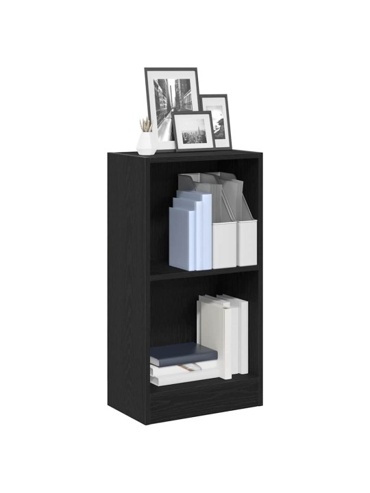 Kirjahylly musta tammi 40x24x76 cm tekninen puu