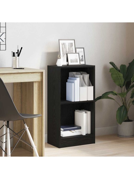 Kirjahylly musta tammi 40x24x76 cm tekninen puu