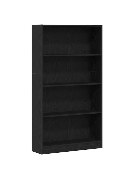 Kirjahylly musta tammi 80x24x143 cm tekninen puu