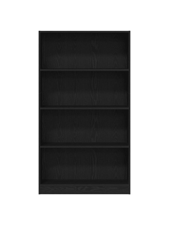 Kirjahylly musta tammi 80x24x143 cm tekninen puu