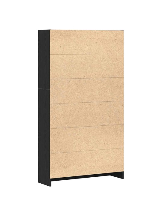 Kirjahylly musta tammi 80x24x143 cm tekninen puu