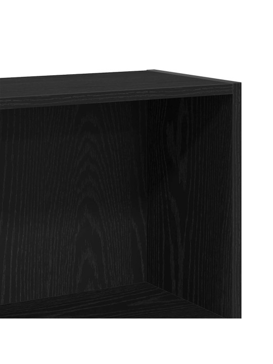 Kirjahylly musta tammi 80x24x143 cm tekninen puu