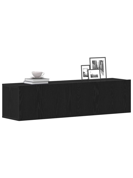 TV-taso musta tammi 120x30x30,5 cm tekninen puu