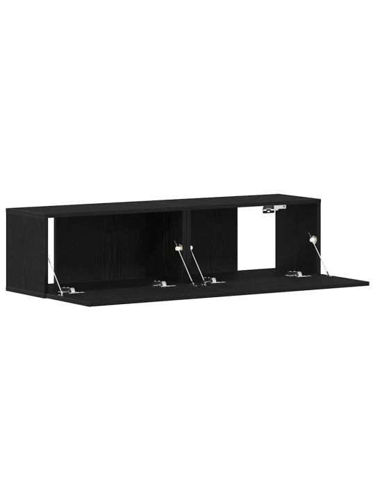 TV-taso musta tammi 120x30x30,5 cm tekninen puu