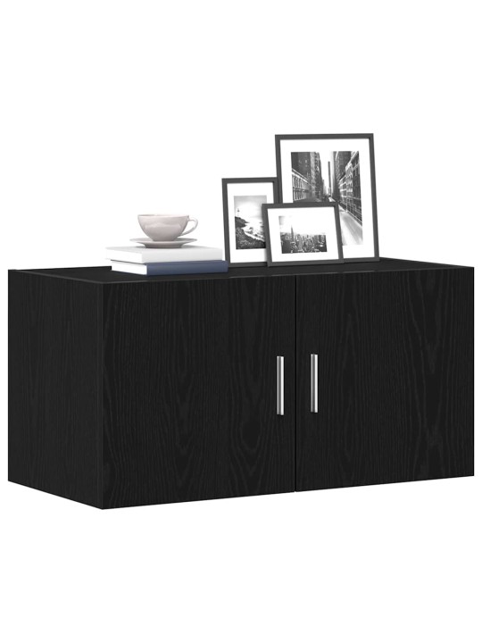 Tv-seinäkaappi musta tammi 80x39x40 cm tekninen puu