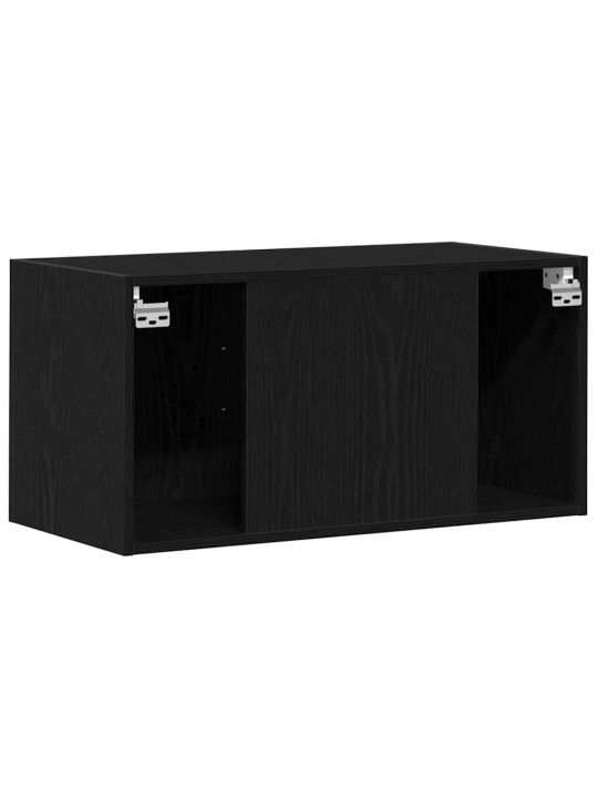 Tv-seinäkaappi musta tammi 80x39x40 cm tekninen puu