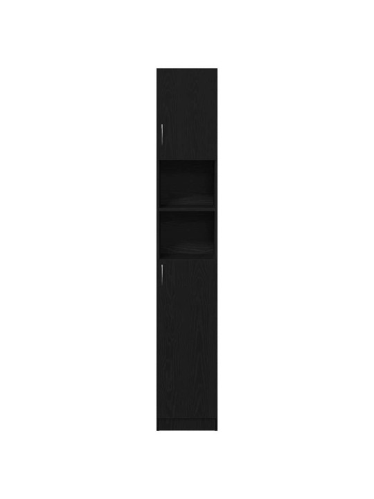 Kylpyhuonekaappi musta tammi 32x25,5x190 cm tekninen puu