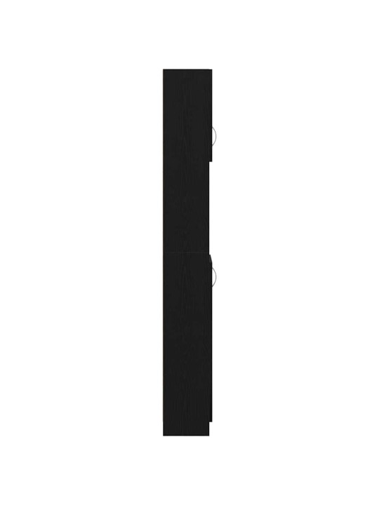 Kylpyhuonekaappi musta tammi 32x25,5x190 cm tekninen puu