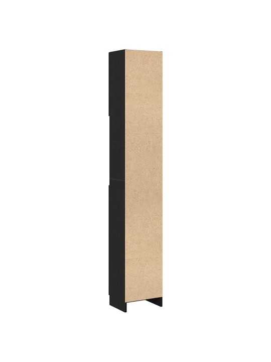 Kylpyhuonekaappi musta tammi 32x25,5x190 cm tekninen puu
