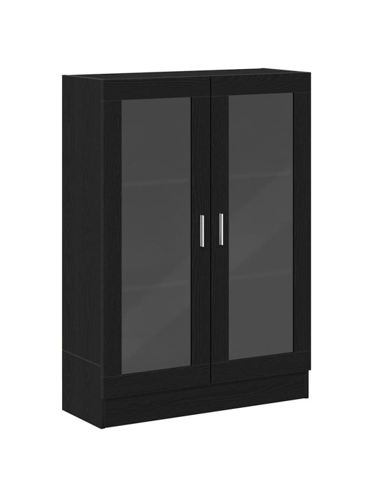 Kirjakaappi musta tammi 82,5x30,5x115 cm tekninen puu