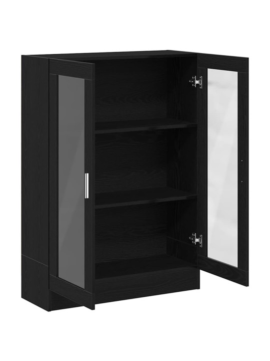 Kirjakaappi musta tammi 82,5x30,5x115 cm tekninen puu
