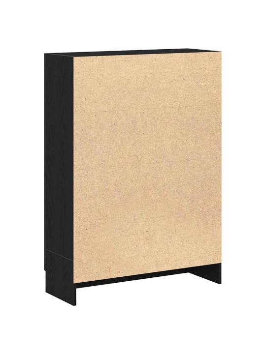 Kirjakaappi musta tammi 82,5x30,5x115 cm tekninen puu