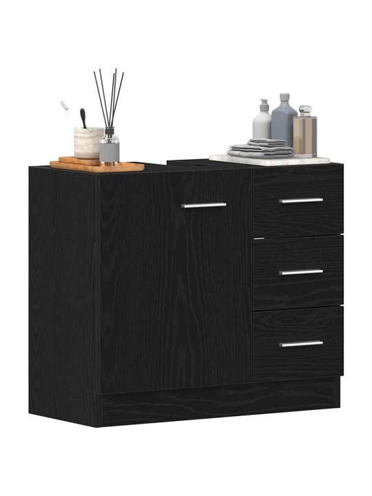 Allaskaappi musta tammi 63x30x54 cm tekninen puu